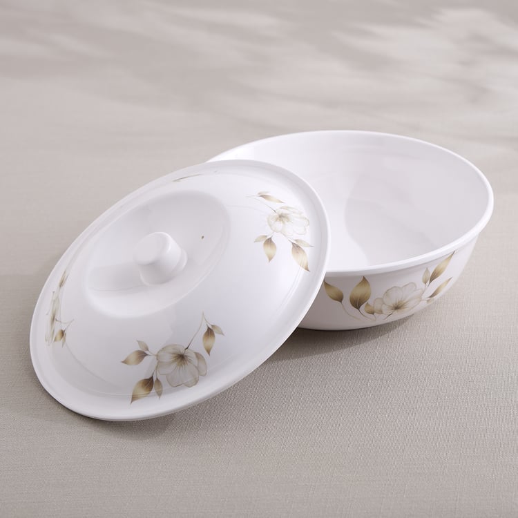 Meadows Theme Melamine Floral Print Serving Bowl with Lid - 1.4L