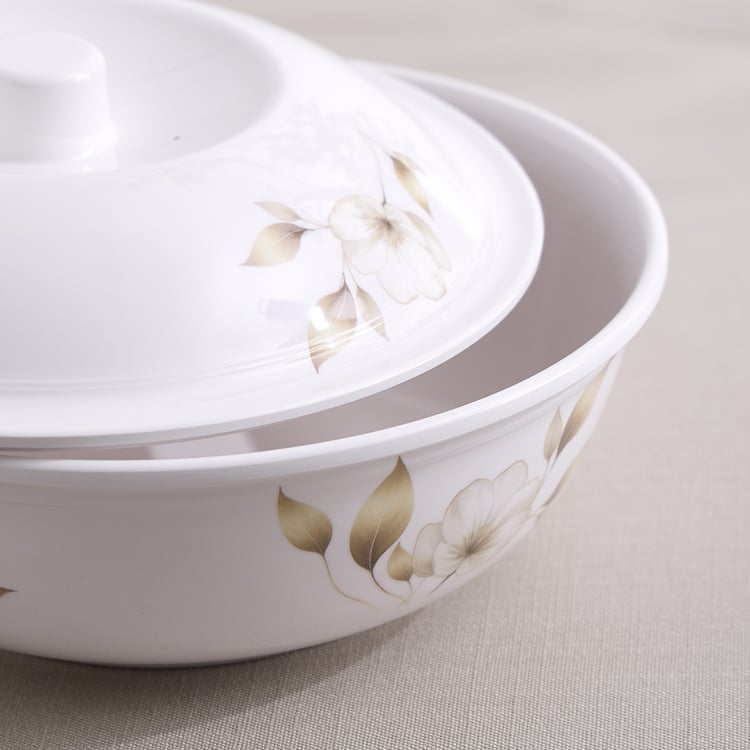 Meadows Theme Melamine Floral Print Serving Bowl with Lid - 1.4L