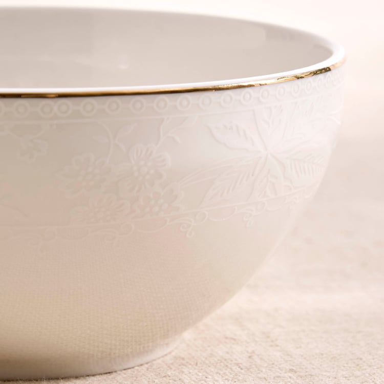Altius Embossed Floral New Bone China Cereal Bowl - 400ml