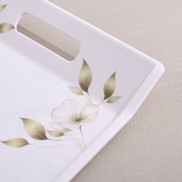 Meadows Gold Melamine Floral Print Serving Tray - 39x28cm