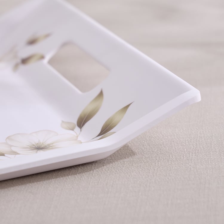 Meadows Gold Melamine Floral Print Serving Tray - 39x28cm