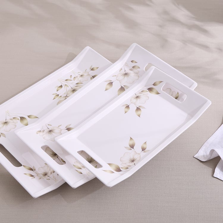 Meadows Gold Melamine Printed Serving Tray - 23x17cm