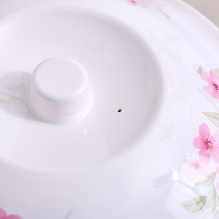 Meadows Decal Melamine Floral Print Serving Bowl with Lid - 1.4L