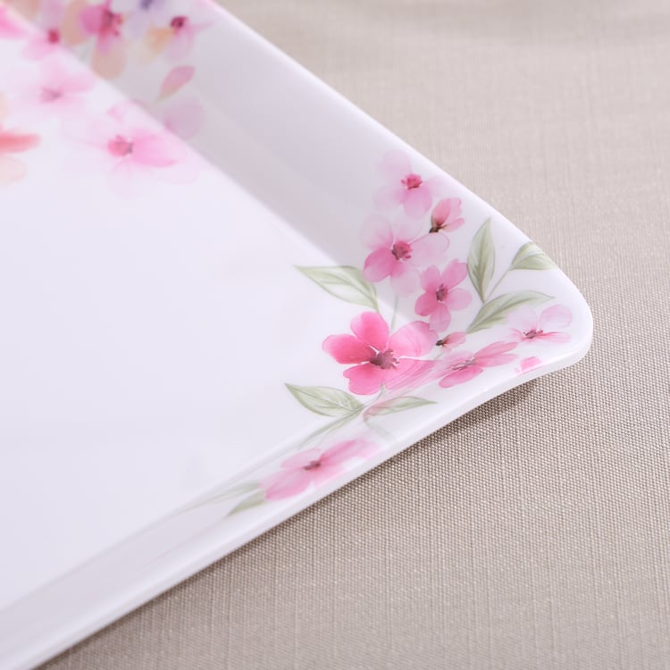 Meadows Decal Melamine Floral Print Serving Tray - 38x27cm