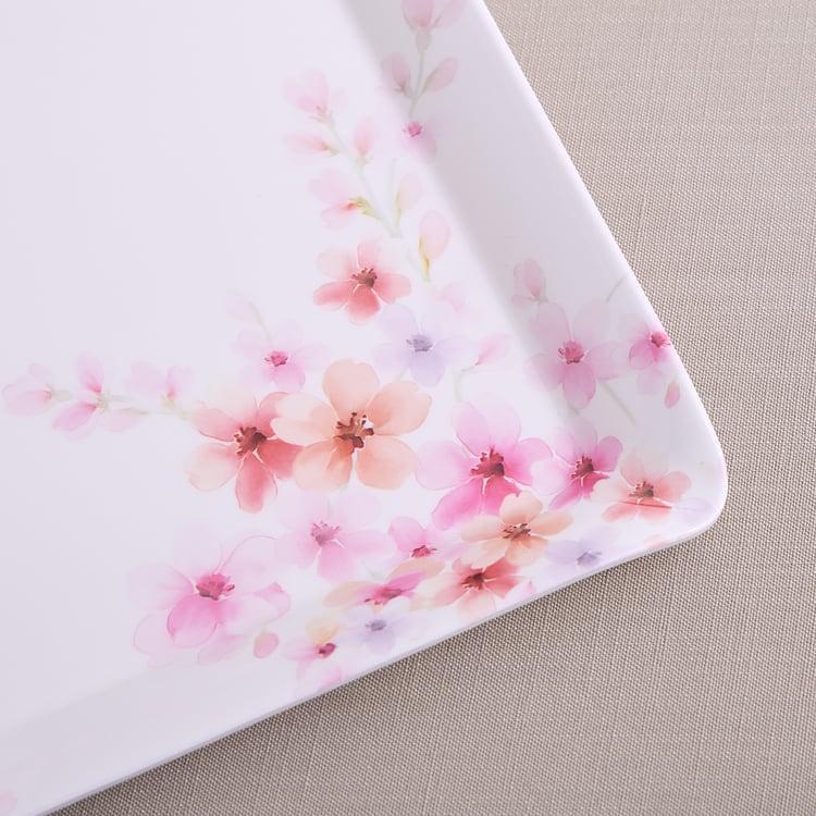 Meadows Decal Melamine Floral Print Serving Tray - 38x27cm