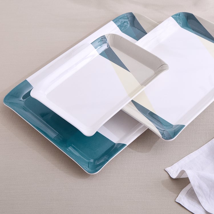 Meadows Decal Stylo Melamine Printed Serving Tray - 30x17cm