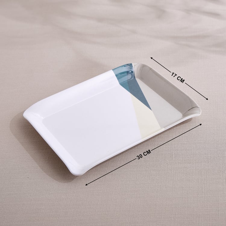 Meadows Decal Stylo Melamine Printed Serving Tray - 30x17cm