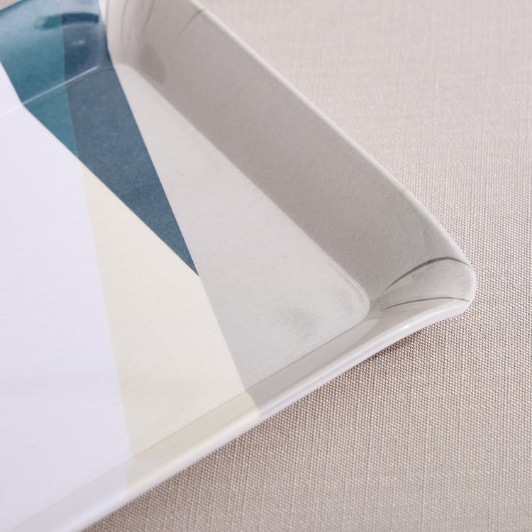 Meadows Decal Stylo Melamine Printed Serving Tray - 30x17cm