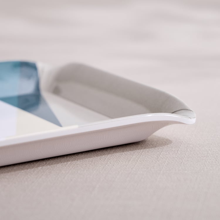 Meadows Decal Stylo Melamine Printed Serving Tray - 30x17cm