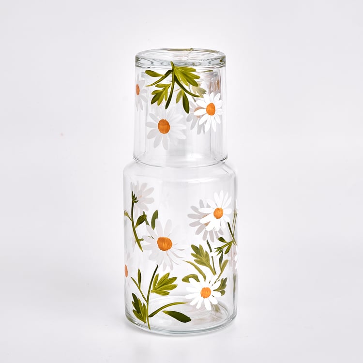 Infinity Daisy Glass Printed Decanter with Tumbler