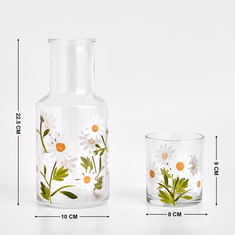 Infinity Daisy Glass Printed Decanter with Tumbler