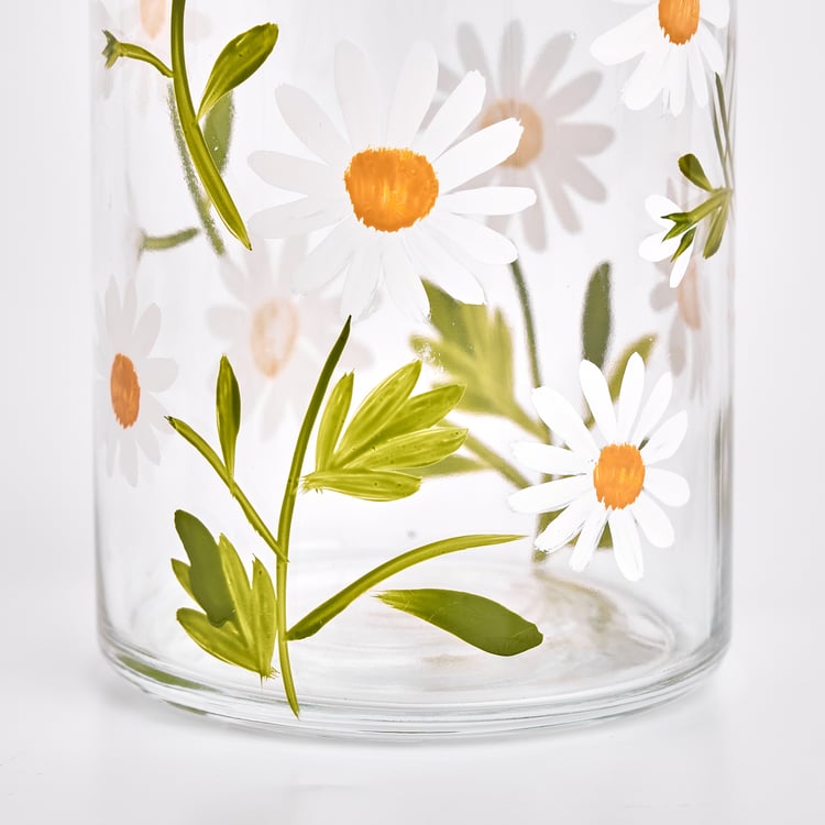 Infinity Daisy Glass Printed Decanter with Tumbler
