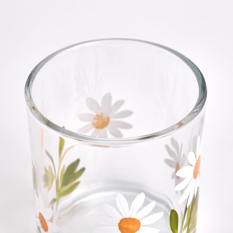 Infinity Daisy Glass Printed Decanter with Tumbler