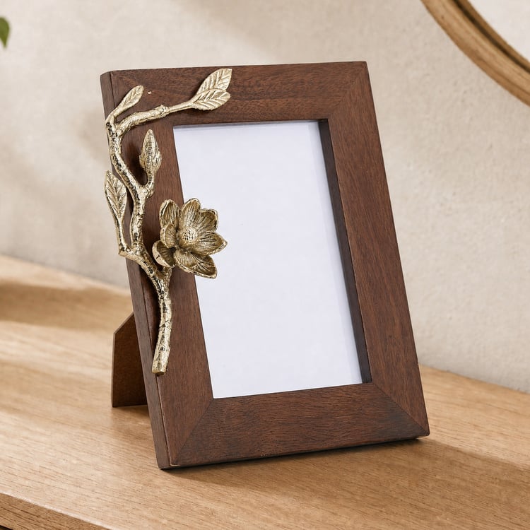 Nuqta Mango Wood Aluminium Photo Frame - 24x19cm
