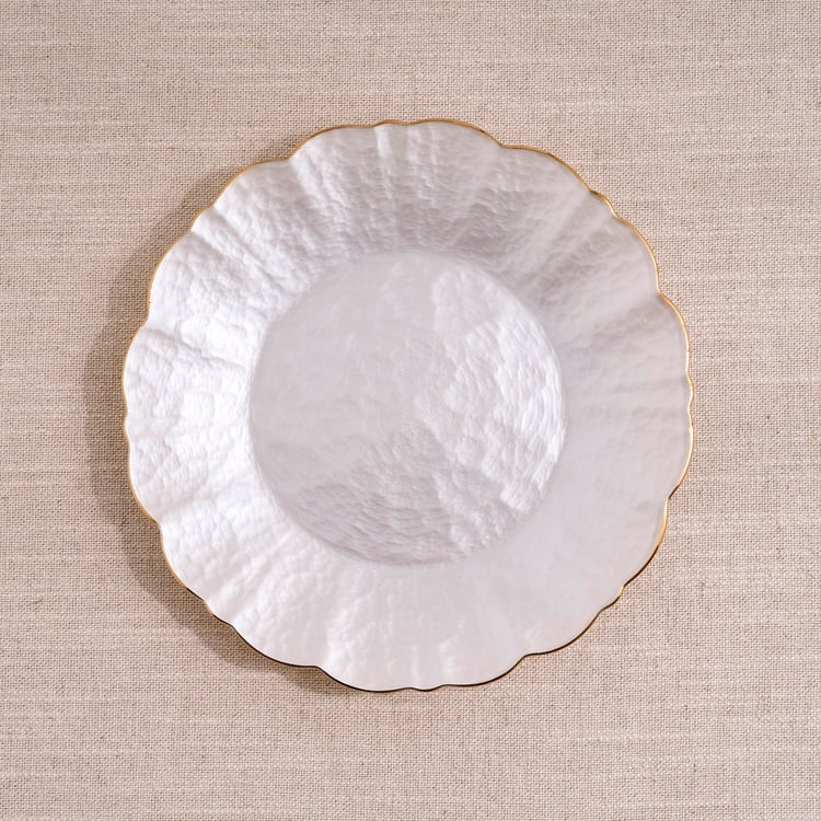Signature Serve Pearl Set of 4 Glass Side Plates - 21cm