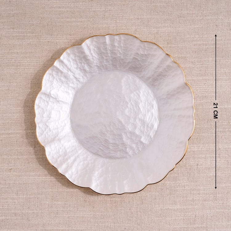 Signature Serve Pearl Set of 4 Glass Side Plates - 21cm