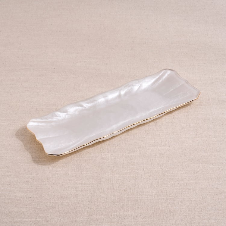 Signature Serve Pearl Set of 3 Glass Bowls with Tray