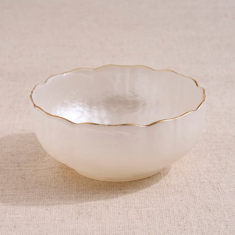Signature Serve Pearl Set of 3 Glass Bowls with Tray