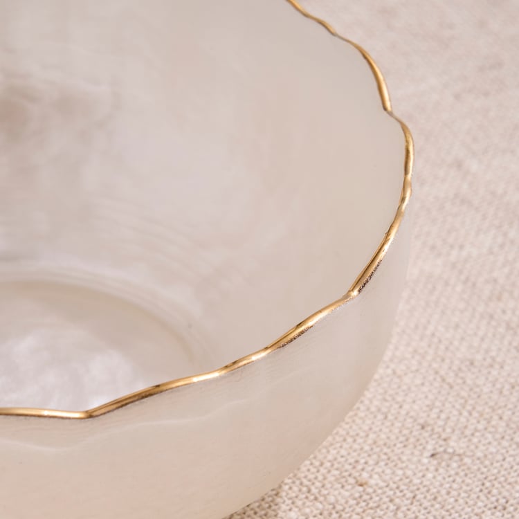 Signature Serve Pearl Set of 3 Glass Bowls with Tray