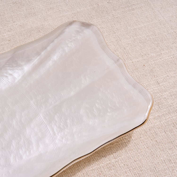 Signature Serve Pearl Set of 3 Glass Bowls with Tray