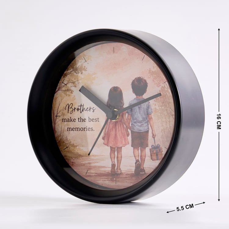 Bandhan Eden Printed Table Clock - 16x5.5cm
