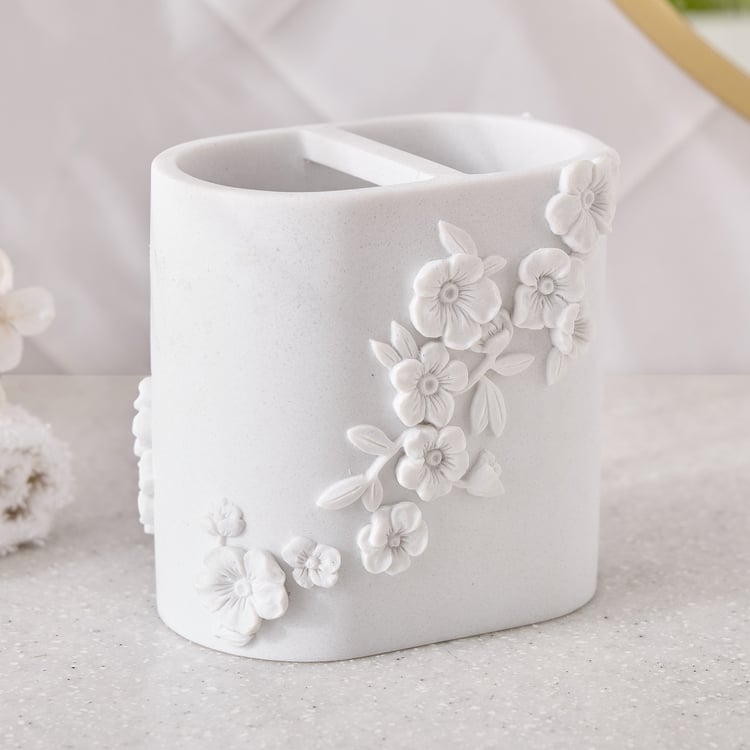 Ferny Aurelio Polyresin Floral Tooth Brush Holder