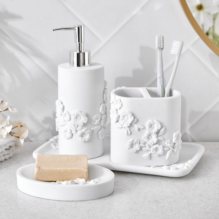 Ferny Aurelio Polyresin Floral Tooth Brush Holder