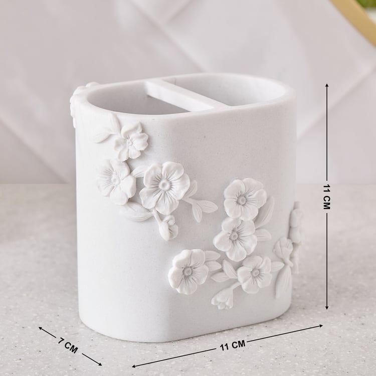 Ferny Aurelio Polyresin Floral Tooth Brush Holder
