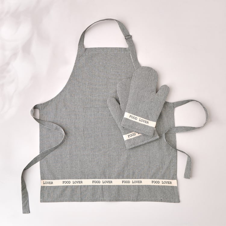 Boxed Love 3Pcs Cotton Blend Apron and Mitten Set
