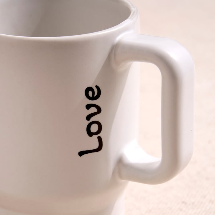 Boxed Love Set of 4 Porcelain Printed Stackable Mugs - 150ml