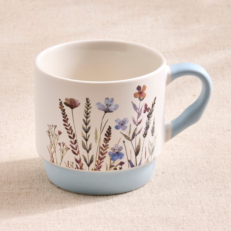 Blooming Stack Set of 2 Bone China Floral Print Mugs - 295ml