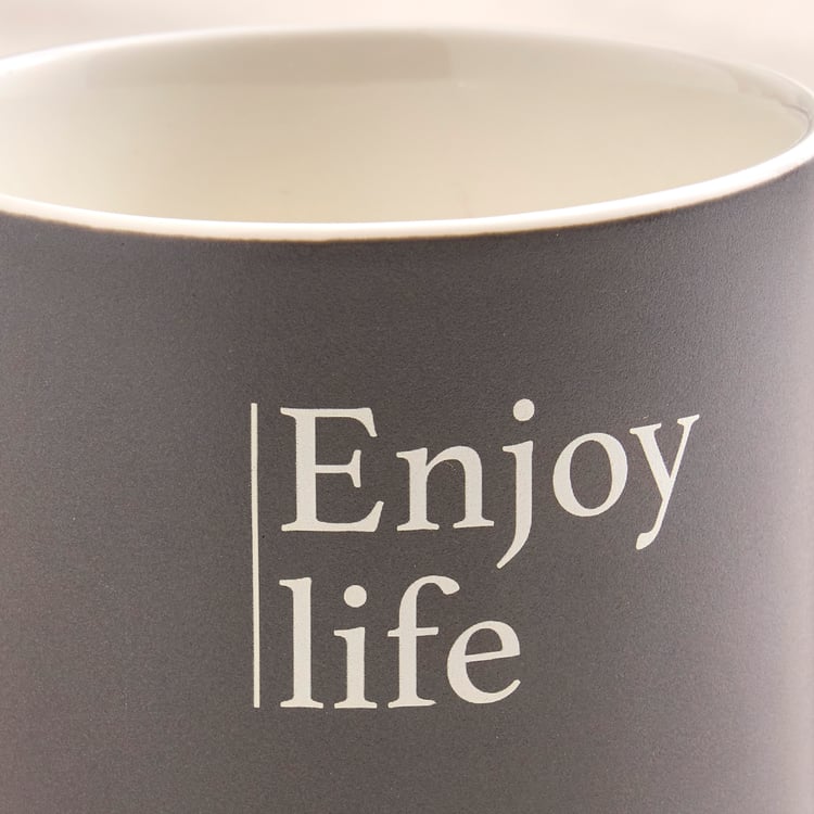 Musing Enjoy Life Set of 2 Bone China Printed Mugs - 395ml