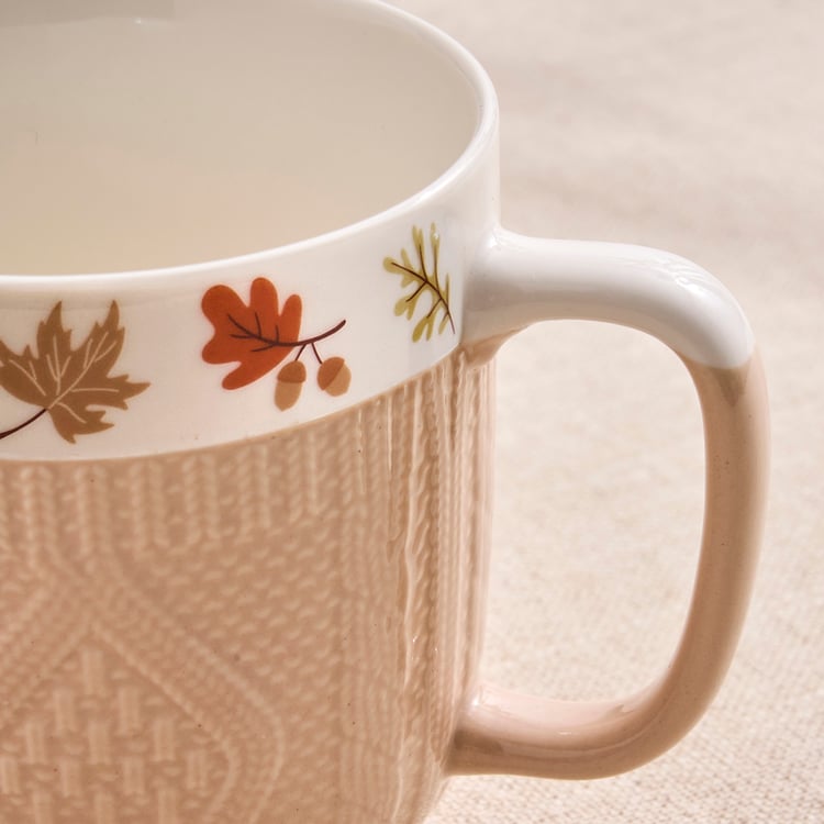 Blooming Embossed Autumn Set of 2 Bone China Printed Mugs - 335ml