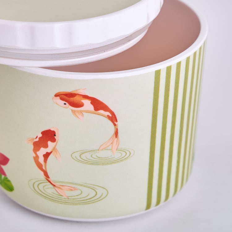 Koi Pond Set of 4 Melamine Printed Jars with Tray - 200ml