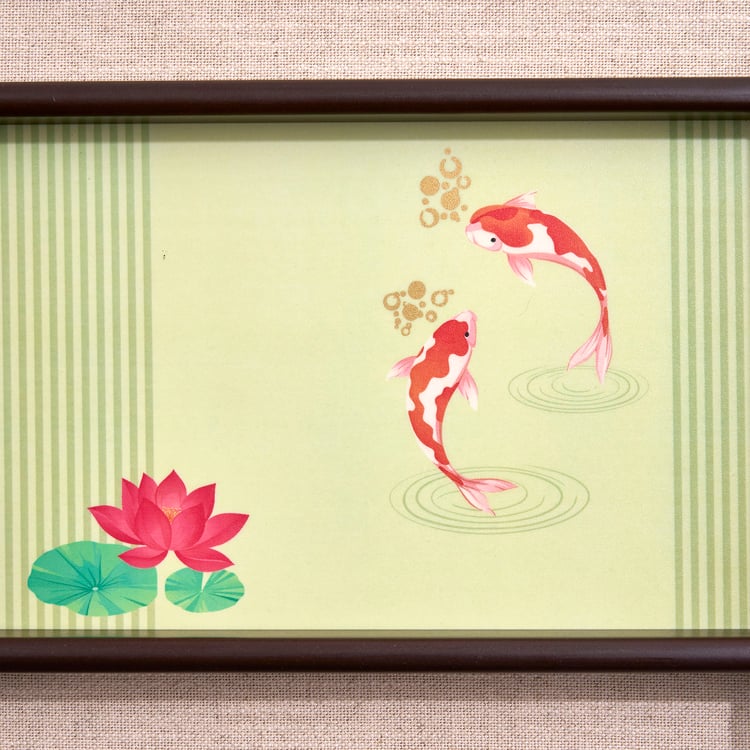 Koi Pond Wooden Printed Serving Tray - 30.5x20.5x5.5cm