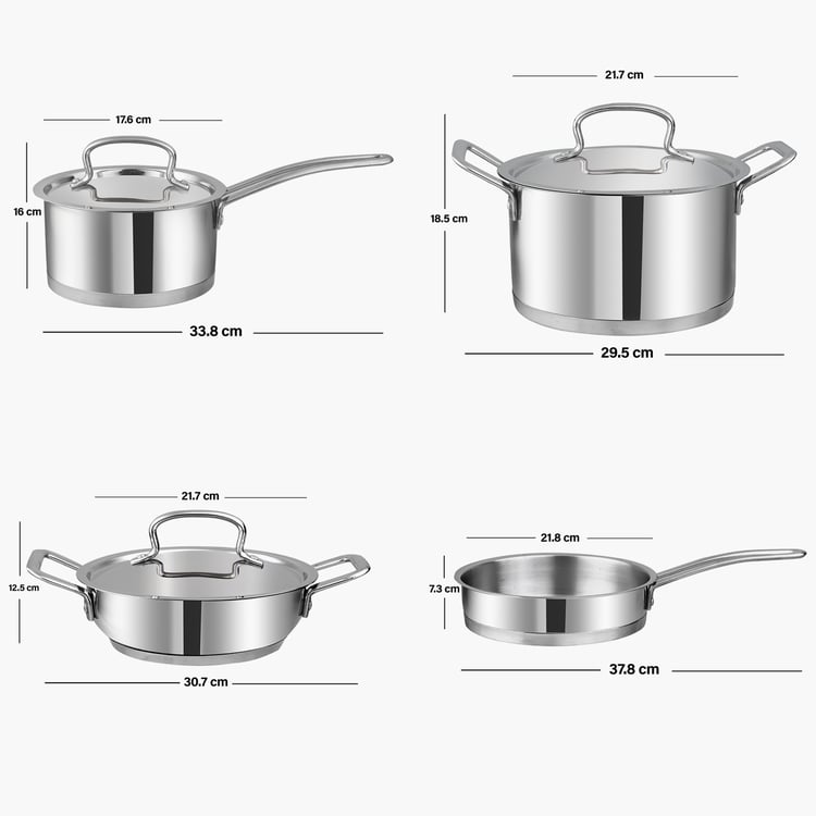 VINOD Classique Deluxe 7Pcs Stainless Steel Cookware Set