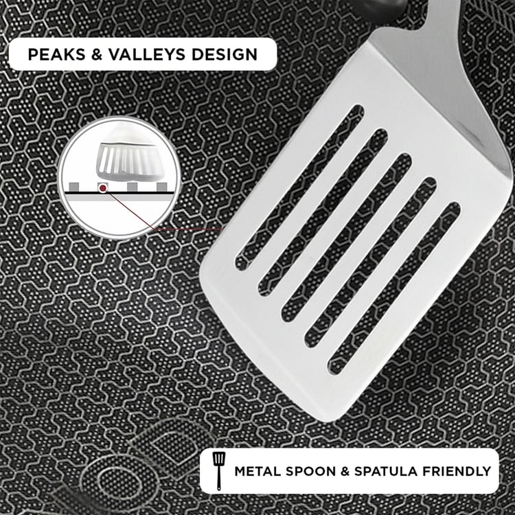 VINOD Platinum Triply Stainless Steel Deep Kadhai with Lid - 3.2L