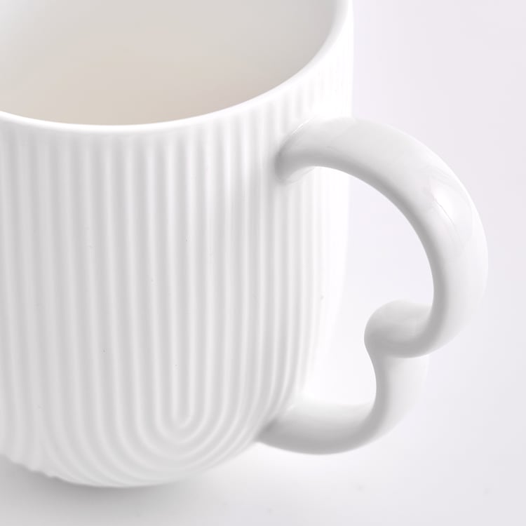 Natural Edit Set of 4 Porcelain Mugs with Stand - 320ml