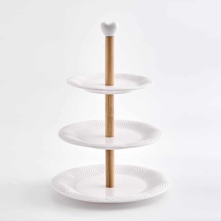 Natural Edit Porcelain 3-Tier Cake Stand