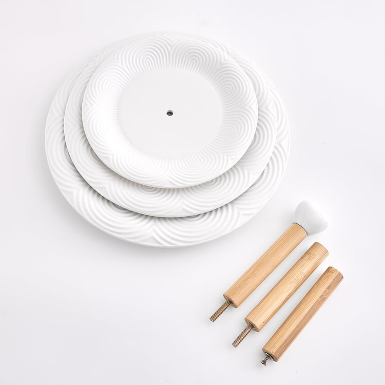 Natural Edit Porcelain 3-Tier Cake Stand