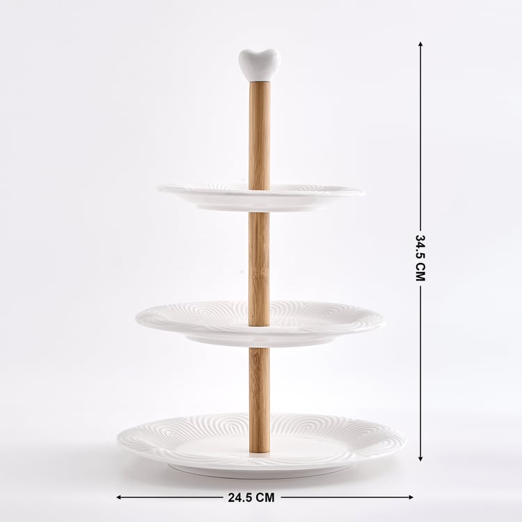 Natural Edit Porcelain 3-Tier Cake Stand