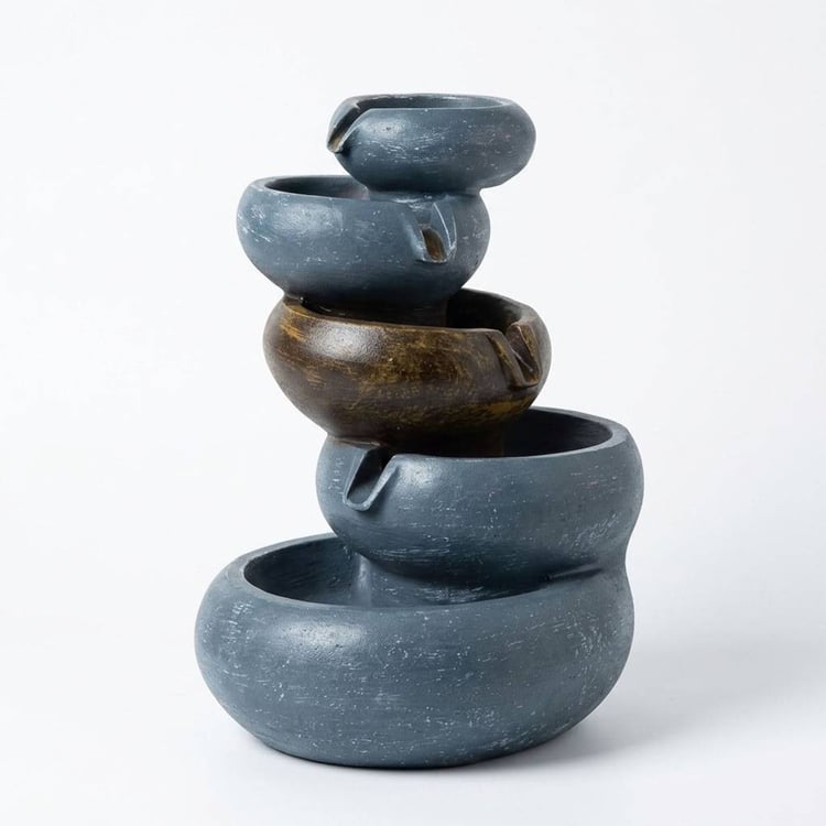 VEDAS Ceramic Cascade Water Fountain - 30x30x53cm