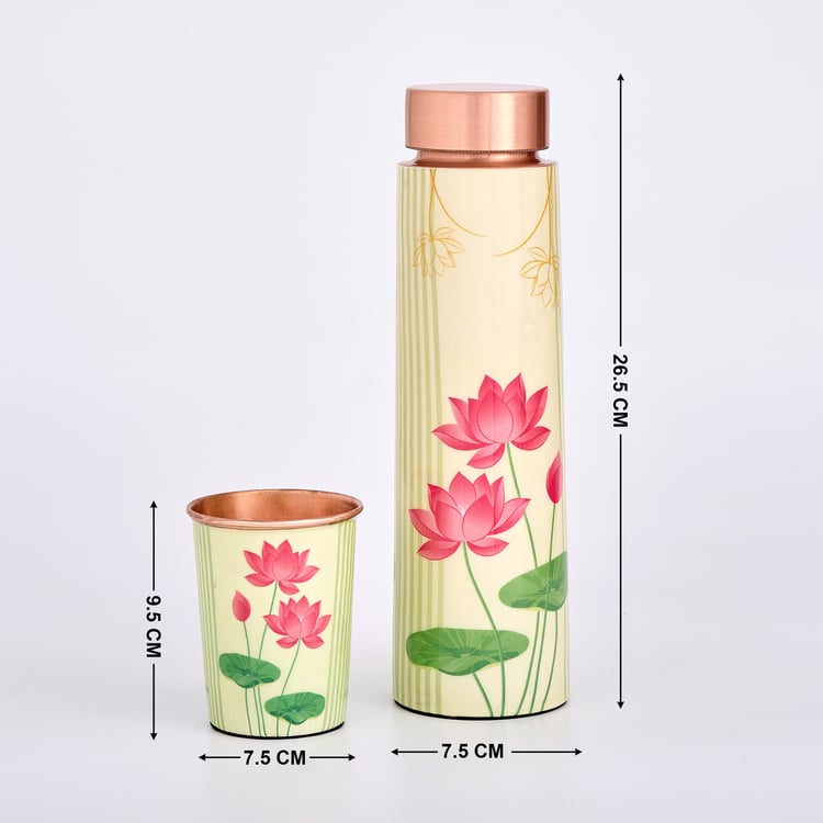 Infinity Rakhi 3Pcs Copper Water Bottle with Tumbler Set
