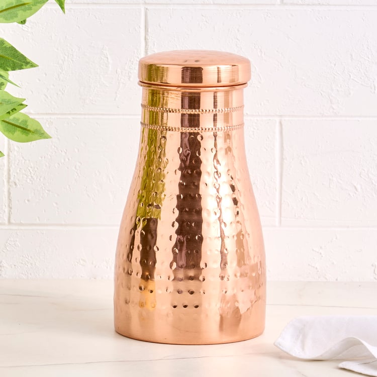 Infinity Rakhi Copper Bedside Decanter with Tumbler - 950ml