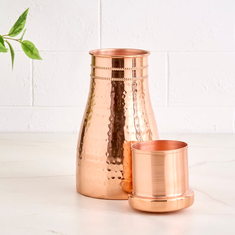 Infinity Rakhi Copper Bedside Decanter with Tumbler - 950ml