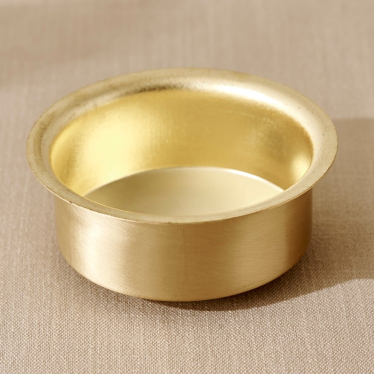 Norvia Rakhi Myn Set of 2 Brass Coffee Tumblers and Dabaras - 200ml