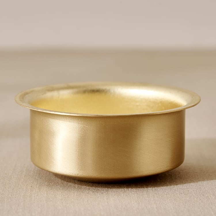 Norvia Rakhi Myn Set of 2 Brass Coffee Tumblers and Dabaras - 200ml