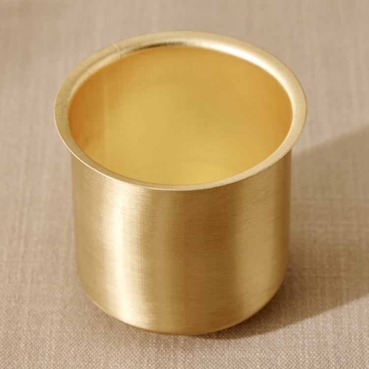 Norvia Rakhi Myn Set of 2 Brass Coffee Tumblers and Dabaras - 200ml