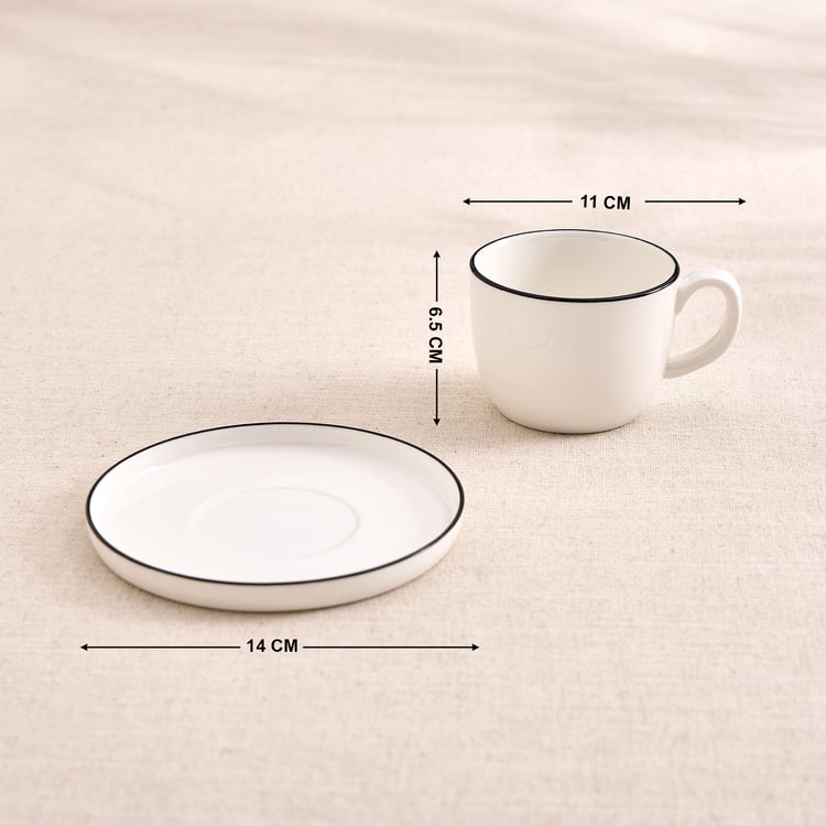 Ivory Essentials Elan Porcelain Cup and Saucer - 240ml