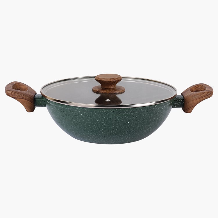 Allure Botanica Aluminium Spatter Kadhai with Lid - 2.5L